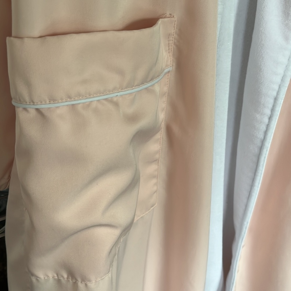 Classic Long Shawl Collar Robe - Peach color Sz M - Picture 4 of 16